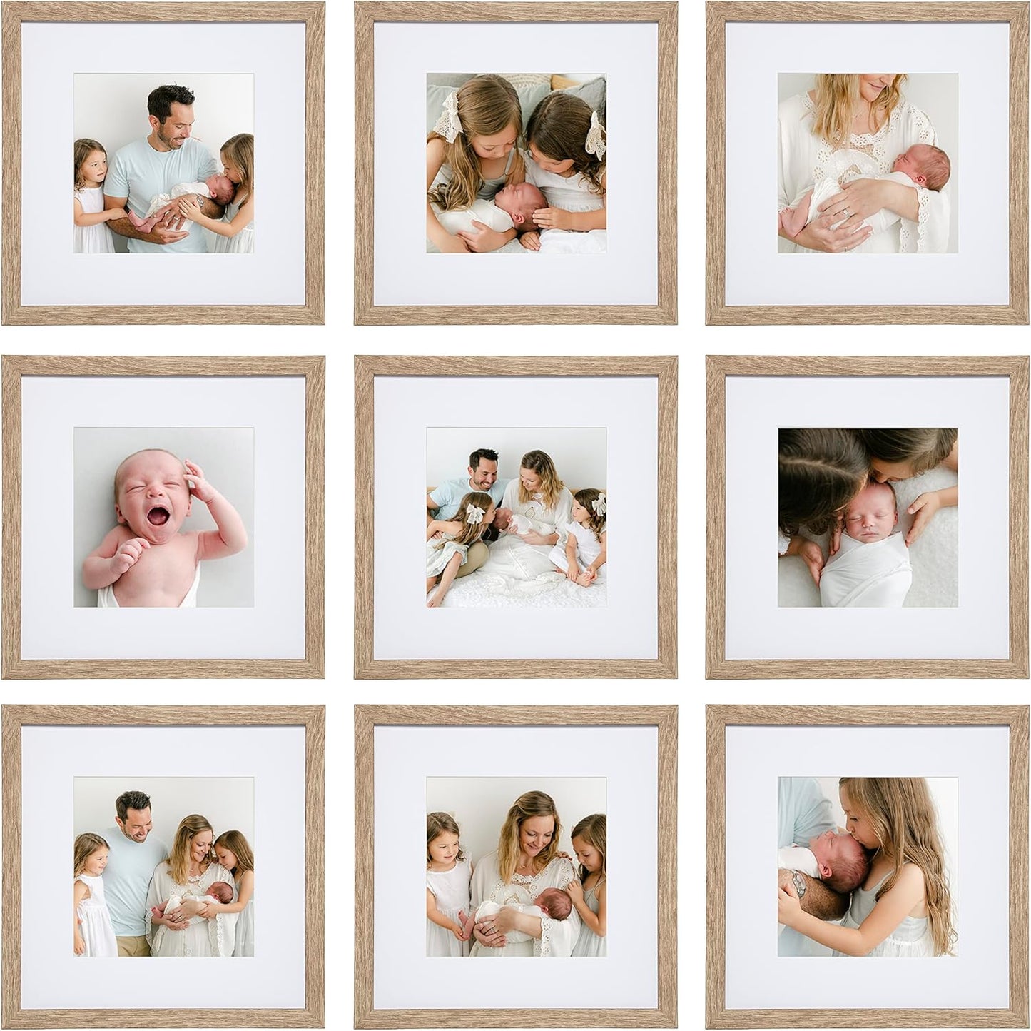 Sheffield Home 9 Piece Gallery Wall Frame Set, 11x14 in. matted to 8x10 in. (Matte Black)