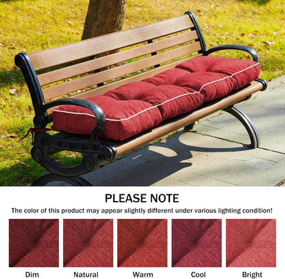 IPYNBAP Bench Cushion, 42 x 16 Inch Patio Furniture Cushions with Durable Ties, Soft Memory Foam Bench Cushions for Indoor/Outdoor Furniture with Non-Slip Bottom, Kitchen&Dining, Dark Grey