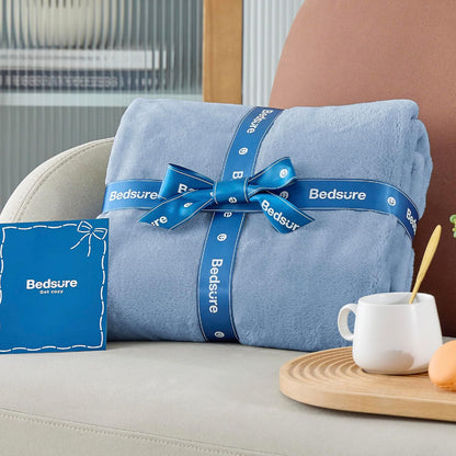 Bedsure GentleSoft Fleece Throw Blanket for Couch Grey - Lightweight Plush Fuzzy Cozy Soft Blankets and Throws for Sofa, Couch, Travel, Camping, 50x60 inches - Colors B
