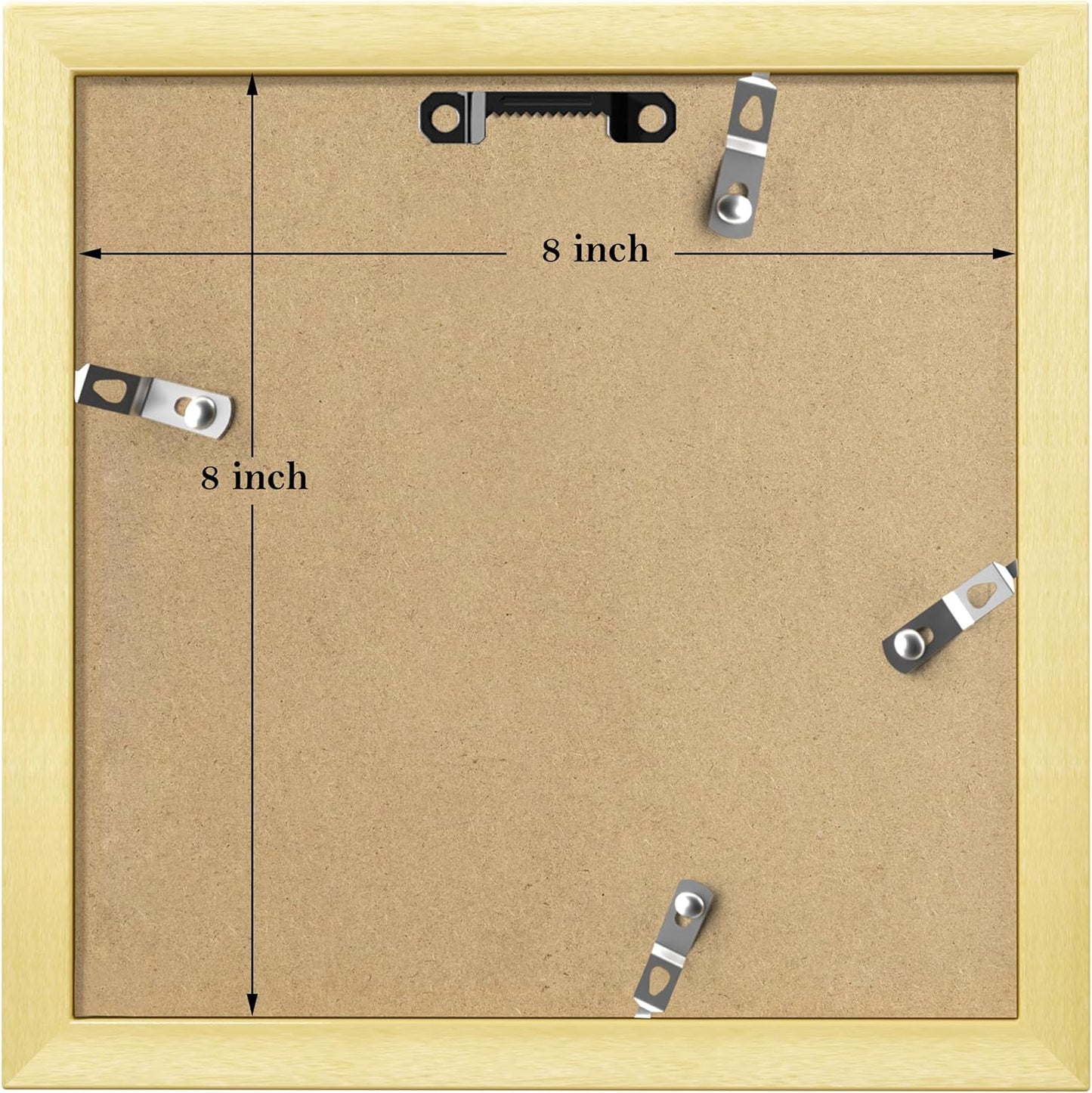 eletecpro 12x12 Picture Frames Set of 9 with Clear Acrylic Cover, Display 8x8 Photos with Mat or 12x12 Without, Classic and Sturdy Square Collage Gallery Wall Decor, Easy Wall Mount, Black