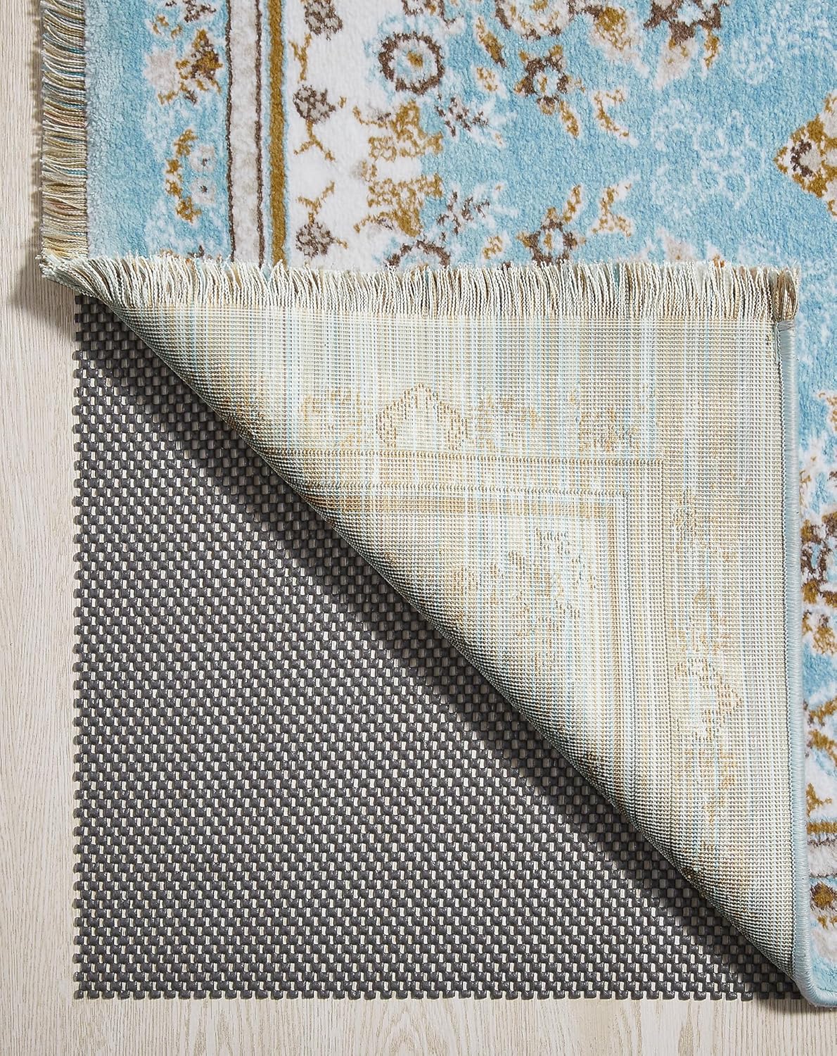 Veken Non Slip Rug Pad Gripper 8 x 10 Feet Extra Thick Pads for Any Hard Surface Floors, Keep Your Rugs Safe and in Place, Under Carpet Anti Skid Mat - Colors A