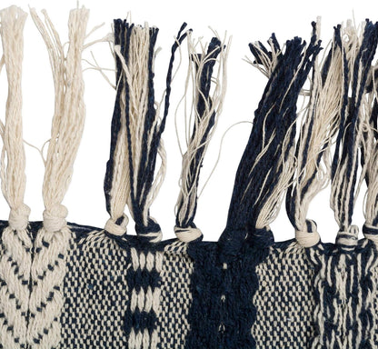 DII Farmhouse Braided Stripe Table Runner Collection, 15x72 (15x77, Fringe Included), Black