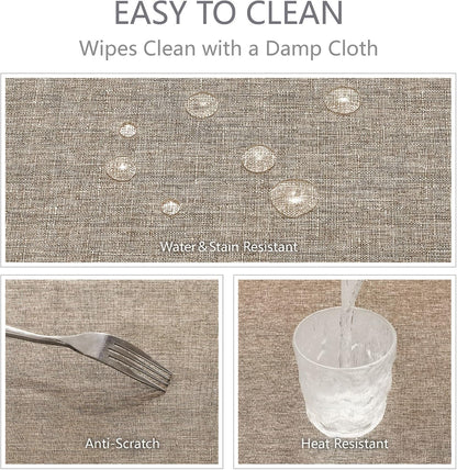 Veblandy Rectangle Tablecloth Waterproof Linen Textured Table Cloth Stain and Wrinkle Resistant Washable, Decorative Fabric Table Cover for Dining, Party and Camping (Sage Green, 52 * 70)