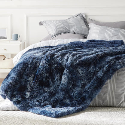 Bedsure GentleSoft Fluffy Fuzzy Faux Fur Throw Blanket for Couch, Soft Sherpa Fleece Cozy Gifts for Women, Plush Bed Blanket Room Decor for Men, Thick Warm Minky Teen Gifts Winter Bedding