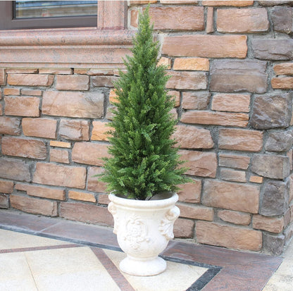 Artificial Topiary Trees 3 Foot Artificial Cedar Trees UV Resistant Potted Plant Set of 2 Faux Bushes Fake Shrubs for Outdoor Indoor Front Porch Garden