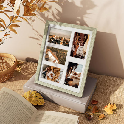 Vittanly 11x14 Collage Picture Frame, Displays 5Pcs 4x6 Pictures with Mat or 1Pcs 11x14 without Mat for Wall Mounting, Picture Frames Collage Wall Decor in Black, 1 Pack