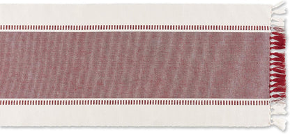 DII Dobby Stripe Woven Table Runner, 13x72-inch, French Blue