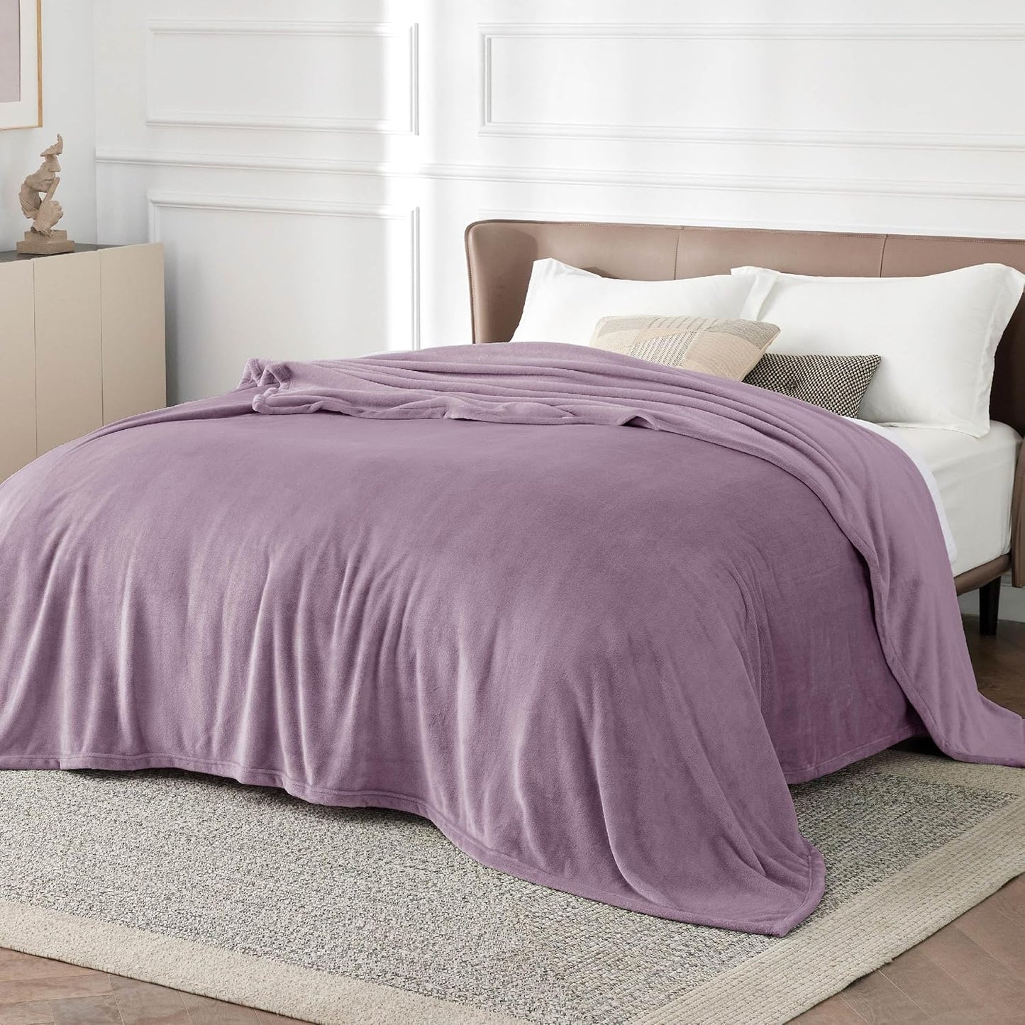 Bedsure GentleSoft Fleece Throw Blanket for Couch Grey - Lightweight Plush Fuzzy Cozy Soft Blankets and Throws for Sofa, Couch, Travel, Camping, 50x60 inches - Colors A