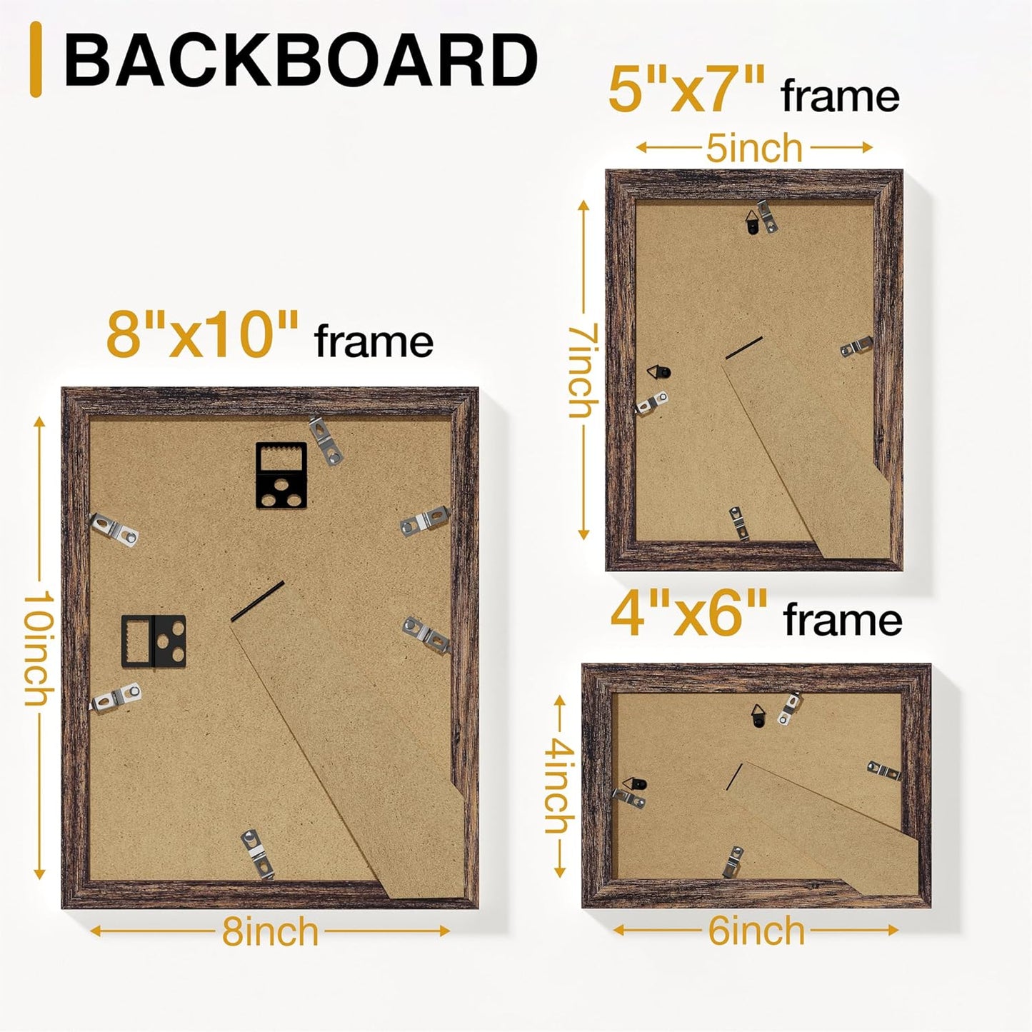 Vittanly 20 Pack Picture Frames Collage Wall Decor, Multi Sizes Including 4pcs 8x10, 8pcs 5x7 and 8pcs 4x6 Photo Frames, Gallery Frame Set for Wall or Tabletop Display, Black, Brown and Dark Grey