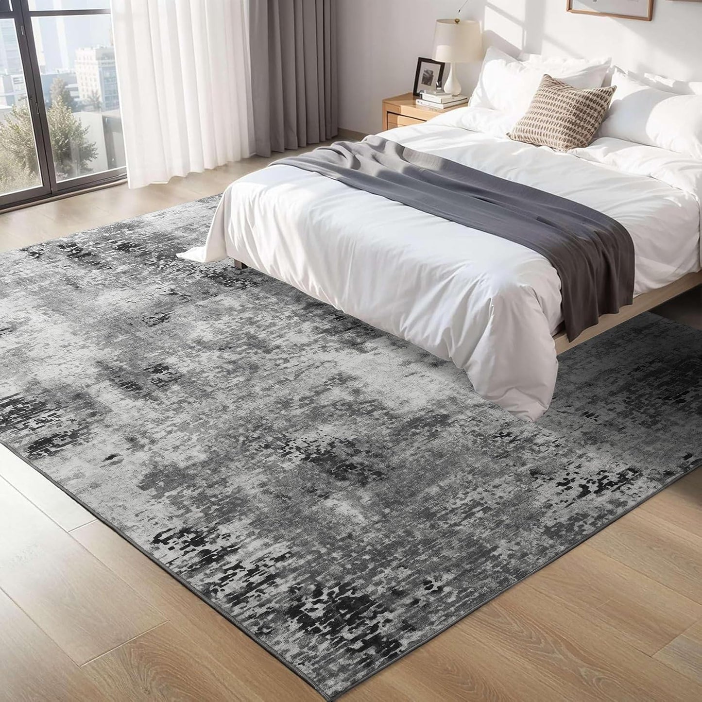 Ompaa 2x6 Rug Runners for Hallways Kitchen Runner Rug Non Slip Washable Grey Long Runner Rugs with Rubber Backing Soft Abstract Carpet Runner for Hallways, Kitchen, Bedroom, Bathroom, Entryway - Colors B