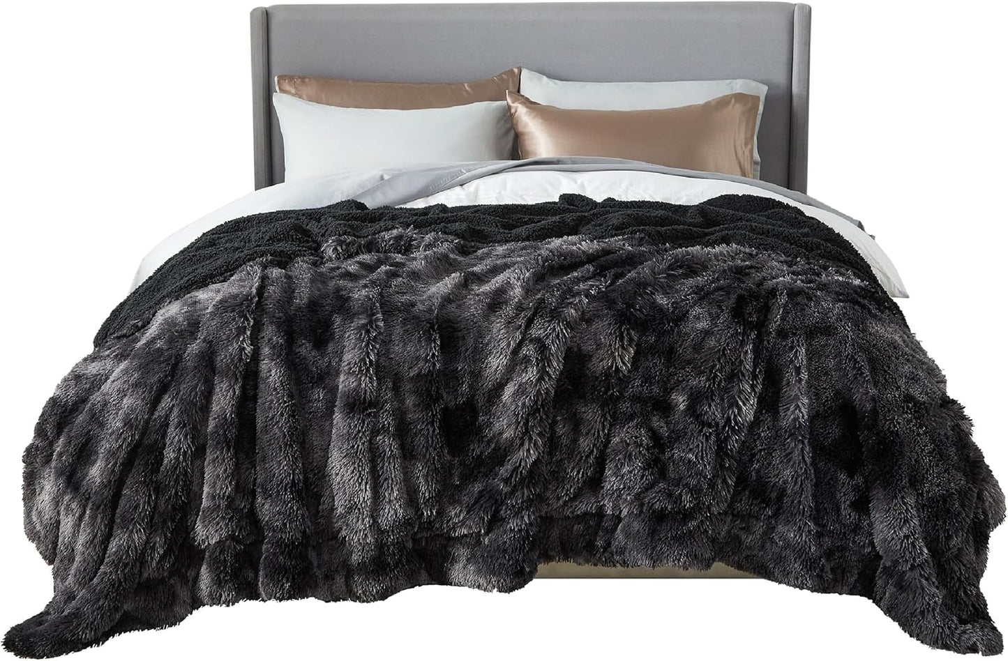 Bedsure GentleSoft Fluffy Fuzzy Faux Fur Throw Blanket for Couch, Soft Sherpa Fleece Cozy Gifts for Women, Plush Bed Blanket Room Decor for Men, Thick Warm Minky Teen Gifts Winter Bedding