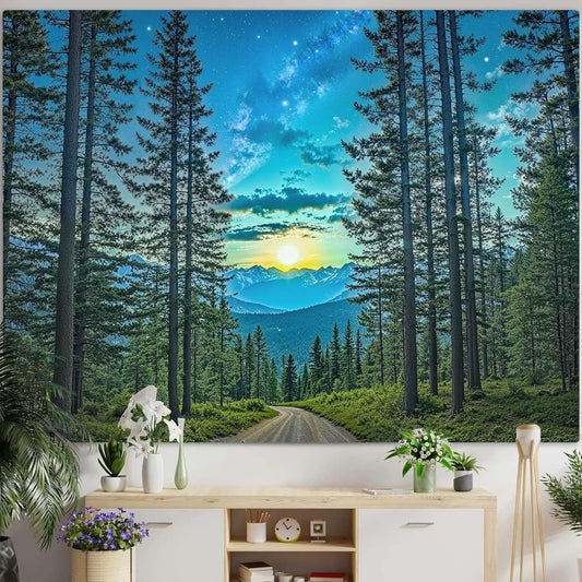 Accnicc Forest Tapestry Green Nature Tree Wall Tapestry for Bedroom Aesthetic Jungle Outdoor Landscape Large Tapestries Wall Hanging for Dorm Living Room Decor 80 x 60 Inch