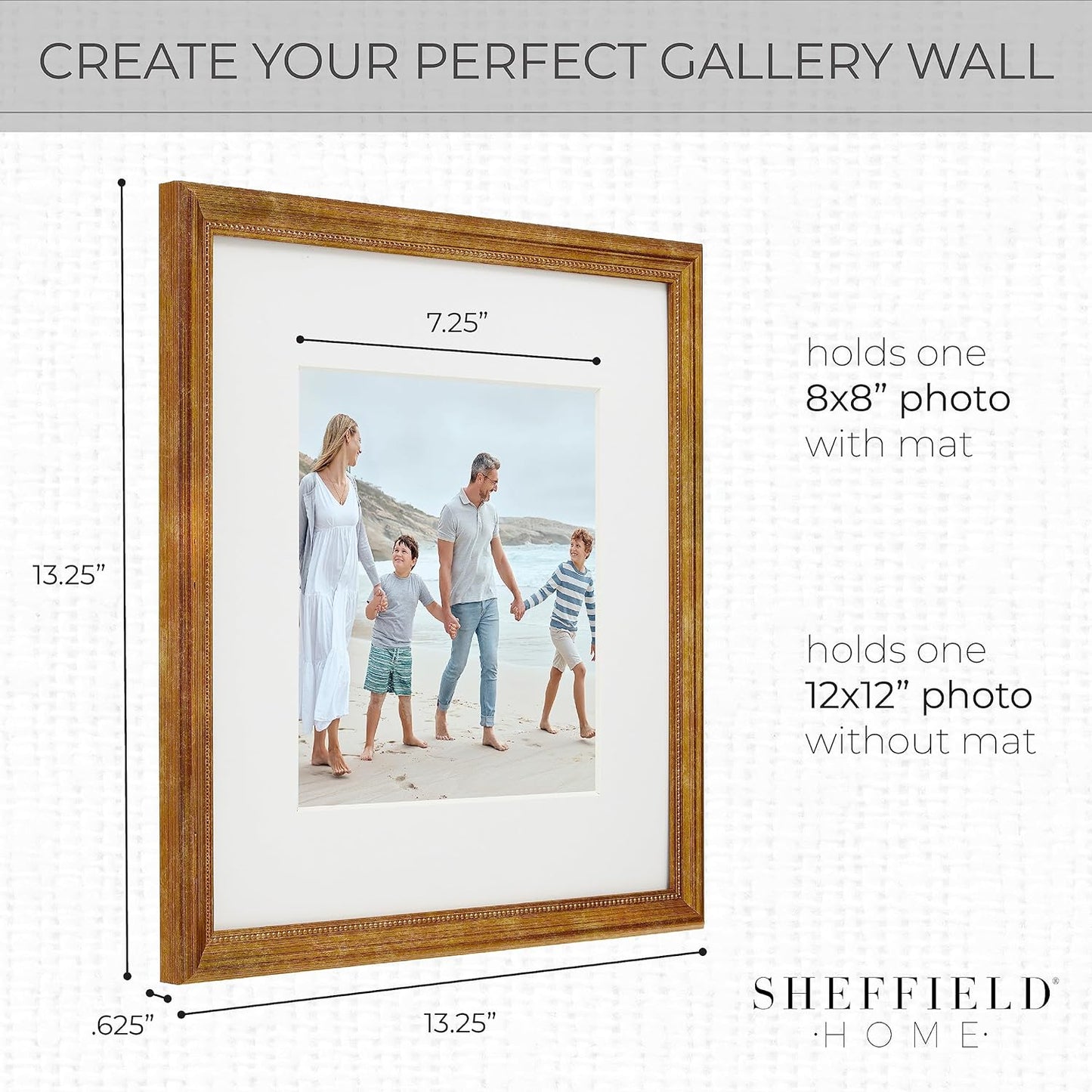 Sheffield Home 9 Piece Gallery Wall Frame Set, 11x14 in. matted to 8x10 in. (Matte Black)