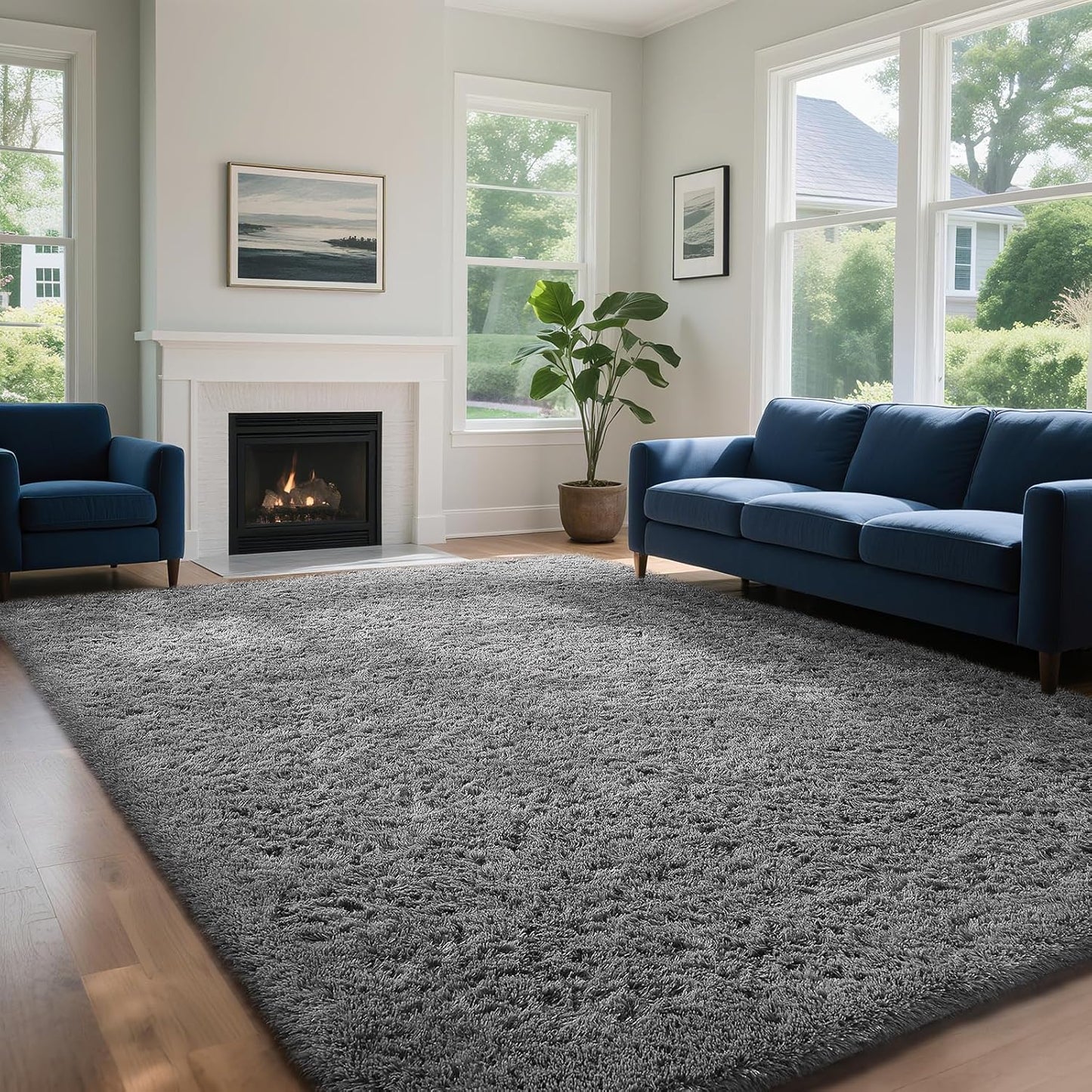 Ophanie Round Rugs 5Ft Ivory Circle Area Rug, Nursery Room Decor, Christmas Aesthetic Bedroom Home Circular Carpet 5 Foot, Fluffy Fuzzy Shag Plush Cream Living Room Rugs for Kids Boys Girls Teen Baby