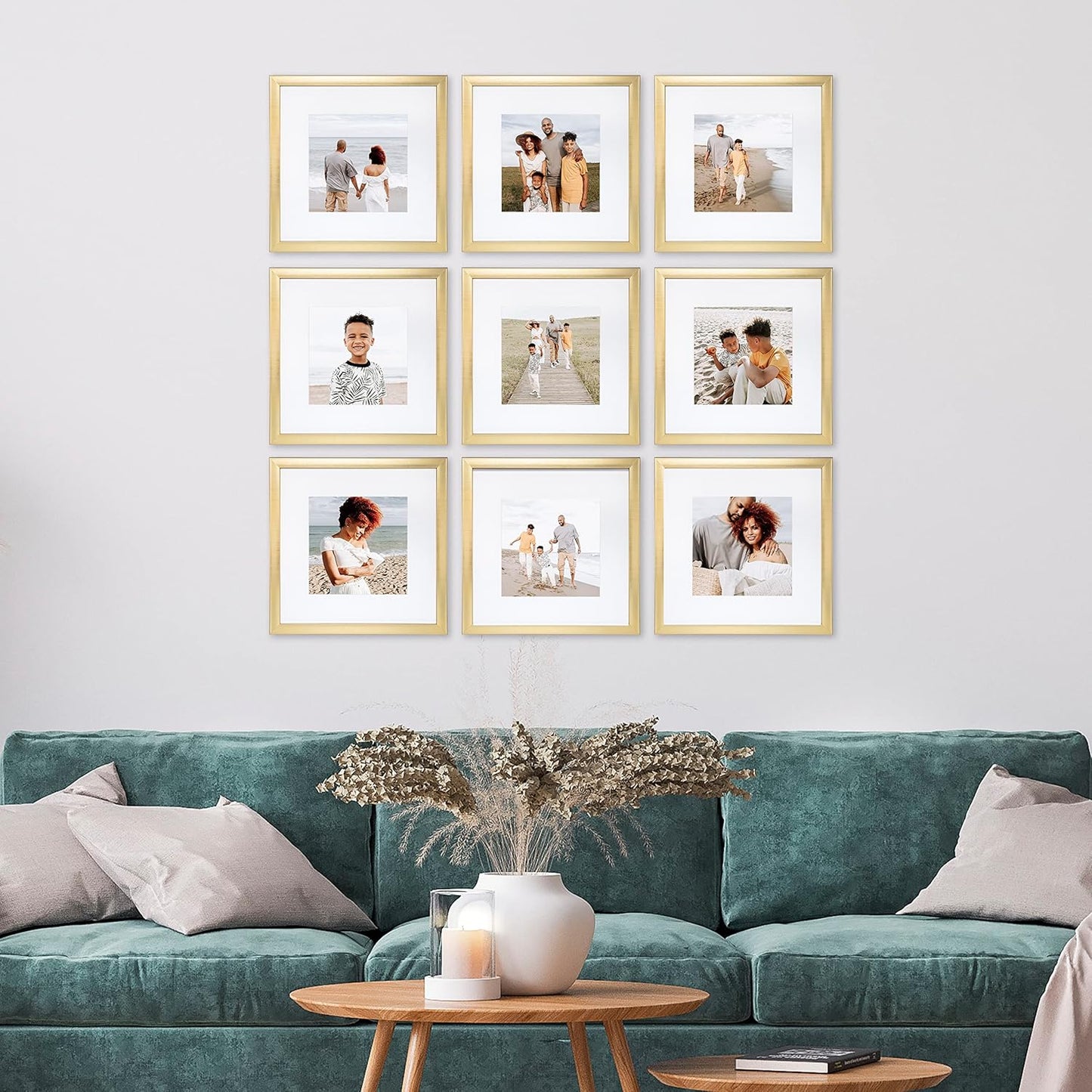 Sheffield Home 9 Piece Gallery Wall Frame Set, 11x14 in. matted to 8x10 in. (Matte Black)