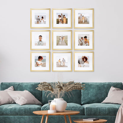 Sheffield Home 9 Piece Gallery Wall Frame Set, 11x14 in. matted to 8x10 in. (Matte Black)