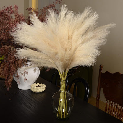 PERFNIQUE Faux Pampas Grass, 9PCS Pompas, Large Pompas Grass, 38'' Tall Pampas Grass for Floor Vase, Pampas Grass Decor Tall for Vase Fillers, Boho Rustic Farmhouse Home Decor(Natural Beige)