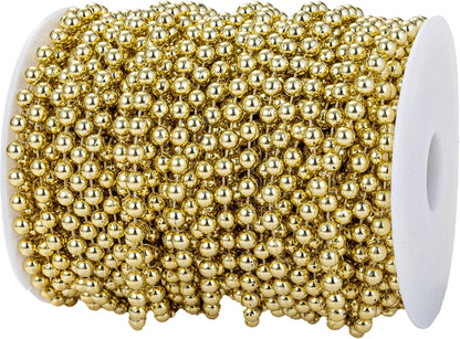 3mm Millet Beads Crafts Faux Pearl Beads Garland Pearl Bead Roll Strand of Pearls to Decorate Floral Centerpieces Wedding Party Favor Christmas Tree(33 Feet Ivory)