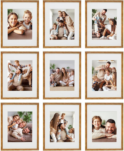 Sheffield Home 9 Piece Gallery Wall Frame Set, 11x14 in. matted to 8x10 in. (Matte Black)