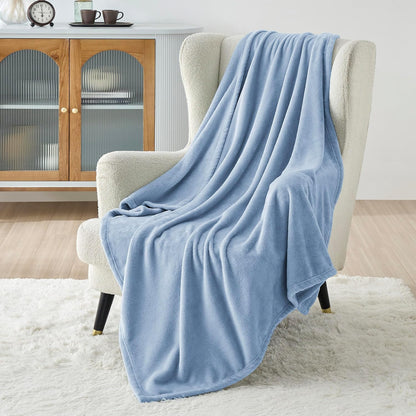 Bedsure GentleSoft Fleece Throw Blanket for Couch Grey - Lightweight Plush Fuzzy Cozy Soft Blankets and Throws for Sofa, Couch, Travel, Camping, 50x60 inches - Colors B
