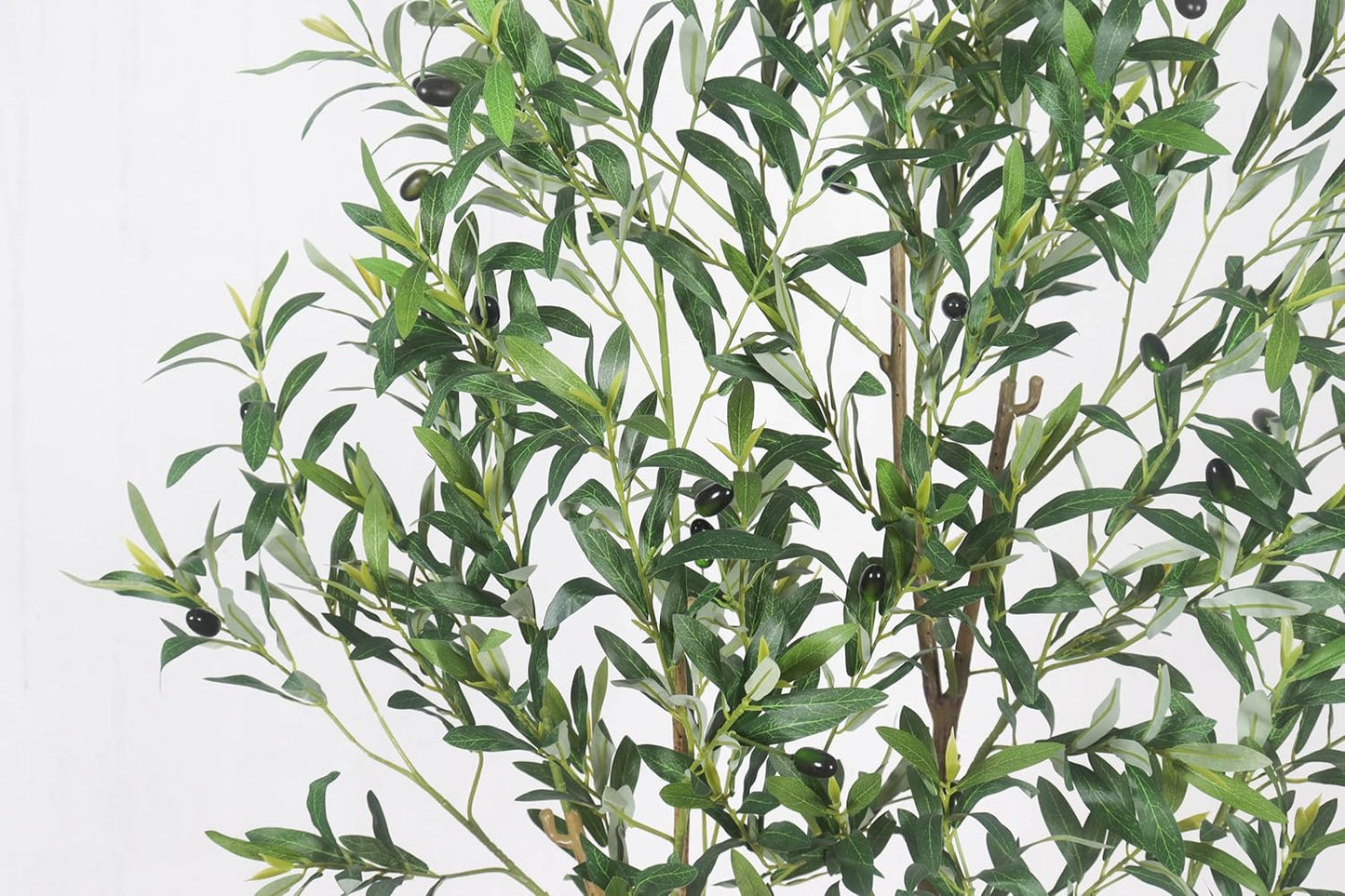 Artificial Olive Tree with White Pot,6FT high, Fake Tree containing 1440 Dense Leaves and 80 Highly Simulated Olive Fruits, Suitable for Home Office Living Room Floor Decoration