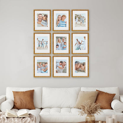 Sheffield Home 9 Piece Gallery Wall Frame Set, 11x14 in. matted to 8x10 in. (Matte Black)