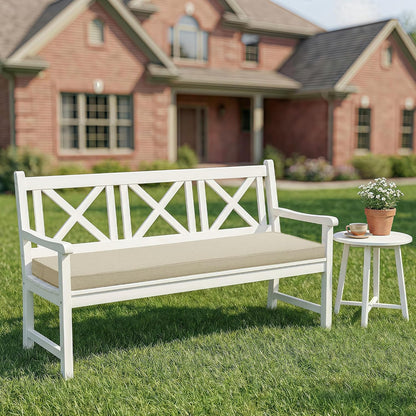 Outdoor Bench Cushion, Water-Resistant & Fade-Resistant, Porch Swing Cushions with Ties, Patio Furniture Seat Pads for Garden Loveseat Settee, Removable Cover Non-Slip Bottom, 48 x 16 Inch, Natural