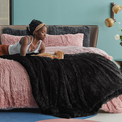 Bedsure GentleSoft Fluffy Fuzzy Faux Fur Throw Blanket for Couch, Soft Sherpa Fleece Cozy Gifts for Women, Plush Bed Blanket Room Decor for Men, Thick Warm Minky Teen Gifts Winter Bedding