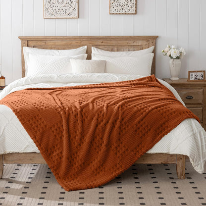 50x70 Inch Rust Throw Blanket - Soft & Fluffy Fleece, Cute & Aesthetic, Perfect for Sofa, Couch, Chair, Bed, Living Room & Bedroom, All-Season Use, Plush & Cozy Decorative Blanket