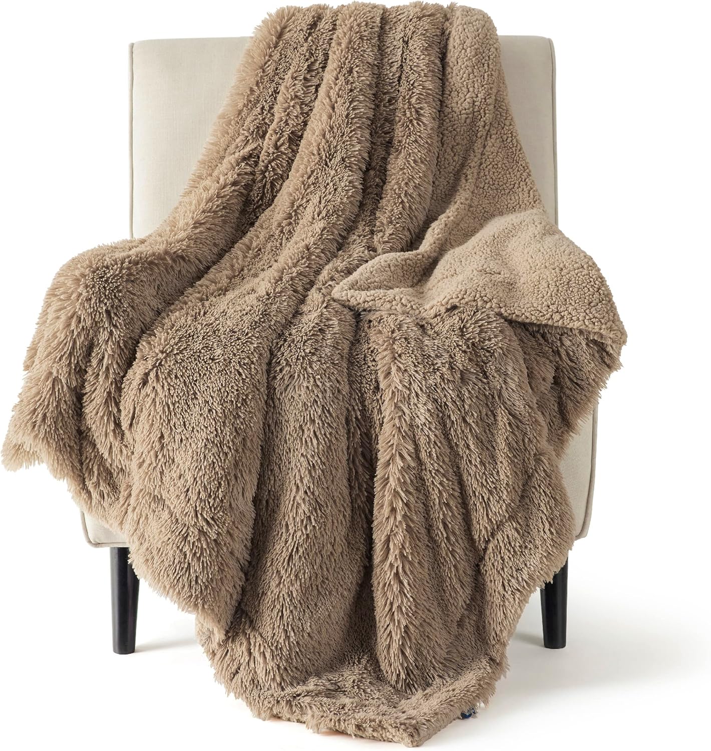 Bedsure GentleSoft Fluffy Fuzzy Faux Fur Throw Blanket for Couch, Soft Sherpa Fleece Cozy Gifts for Women, Plush Bed Blanket Room Decor for Men, Thick Warm Minky Teen Gifts Winter Bedding