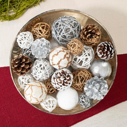 ANDALUCA Decorative Balls Bag Bowl Filler Home Decor (Beige)