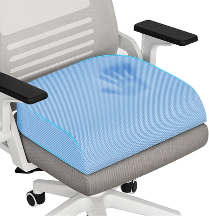 TranquilRelax Large Seat Cushion, Memory Foam Cushion for Long Sitting Hours on Office Chair, Car Seat, Non-Slip Chair Pad for Sciatica, Coccyx, Tailbone Pain Relief & Post-Surgery Recovery (Black)