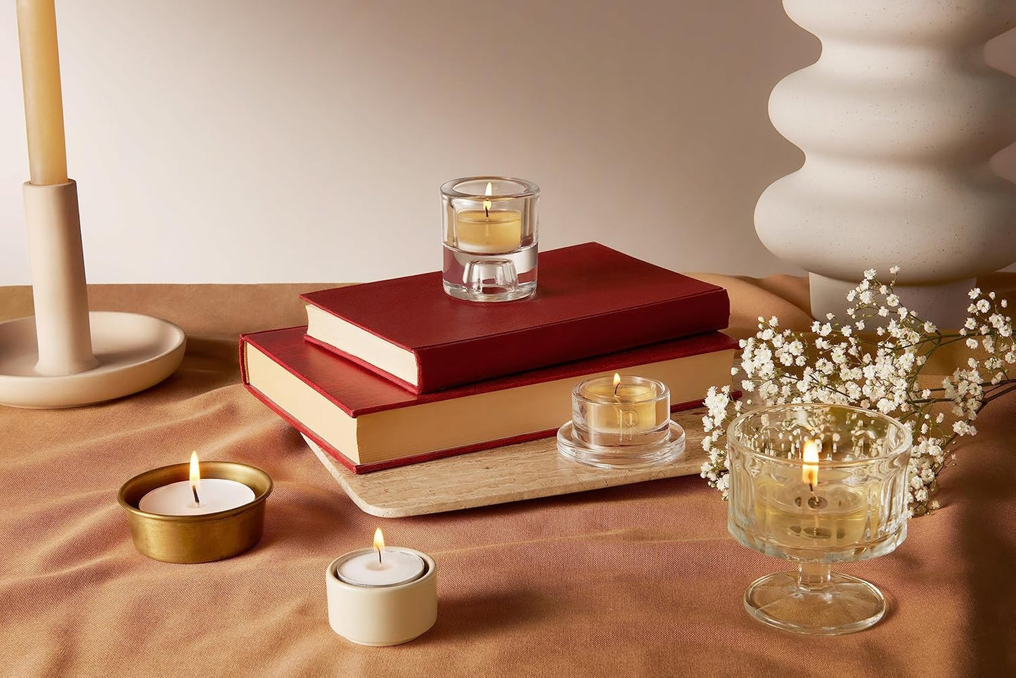 BOLSIUS 48 Unscented Tea Lights in Clear Cups - 8 Burn Hours - Premium European Quality - Consistent Smokeless Flame - 100% Cotton Wick - Dinner, Wedding, Party, Spa, Church, & Home Décor Tealights