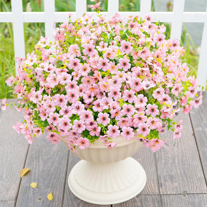 16 Bundles Artificial Fake Flowers Plants for Outdoors Spring Summer Decor,Faux Flowers Plant Silk Daisy UV Resistant for Outside Planters Front Porch Patio Yard Garden Home(Red,Purple,Yellow,Fuchsia)