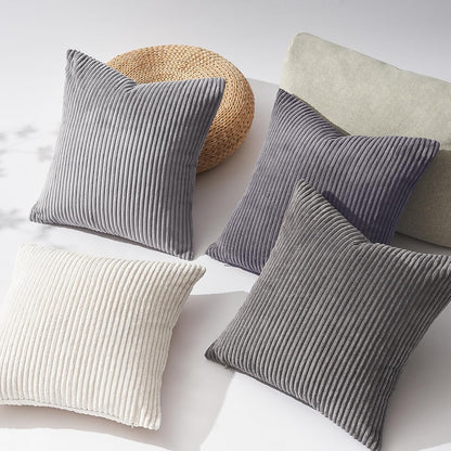 Topfinel Decorative Throw Pillow Covers Cushion Cases, Set of 4 Soft Velvet Modern Double-Sided Designs, Mix and Match for Boho Farmhouse Fall Home Decor (18x18 inch, Orange/Teal)