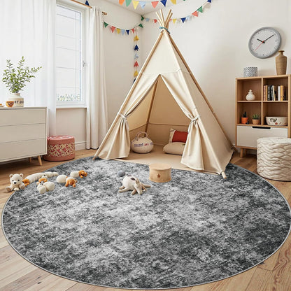 8x10 Area Rugs for Living Room Rug Washable: Abstract Large Rug for Dining Room Bedroom Carpet Non Slip 8 by 10 Indoor Modern Nursery Home Office Blue Grey