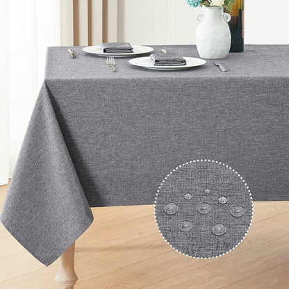 Veblandy Rectangle Tablecloth Waterproof Linen Textured Table Cloth Stain and Wrinkle Resistant Washable, Decorative Fabric Table Cover for Dining, Party and Camping (Sage Green, 52 * 70)