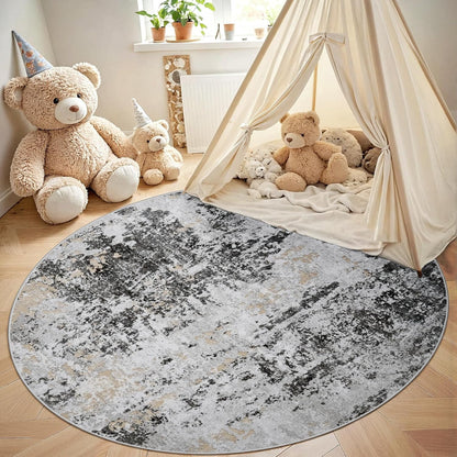 8x10 Area Rugs for Living Room Rug Washable: Abstract Large Rug for Dining Room Bedroom Carpet Non Slip 8 by 10 Indoor Modern Nursery Home Office Blue Grey