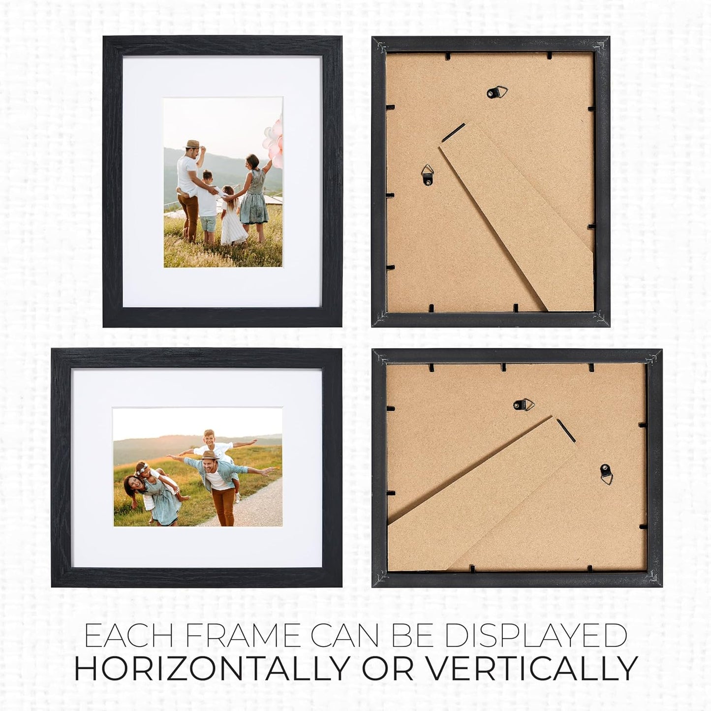 Sheffield Home 9 Piece Gallery Wall Frame Set, 11x14 in. matted to 8x10 in. (Matte Black)