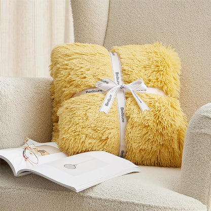 Bedsure GentleSoft Fluffy Fuzzy Faux Fur Throw Blanket for Couch, Soft Sherpa Fleece Cozy Gifts for Women, Plush Bed Blanket Room Decor for Men, Thick Warm Minky Teen Gifts Winter Bedding