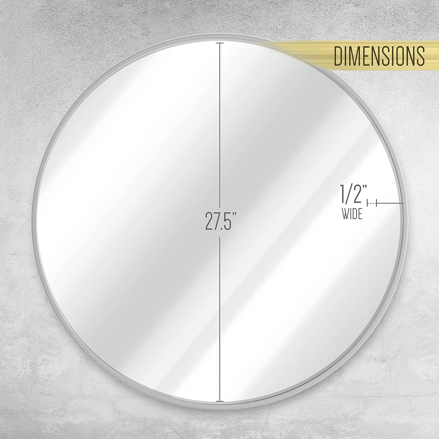 Gold Circle Wall Mirror 24 Inch Round Wall Mirror for Entryways, Washrooms, Living Rooms and More (Gold, 24")