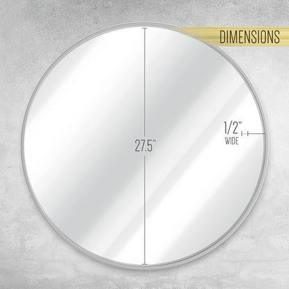 Gold Circle Wall Mirror 24 Inch Round Wall Mirror for Entryways, Washrooms, Living Rooms and More (Gold, 24")
