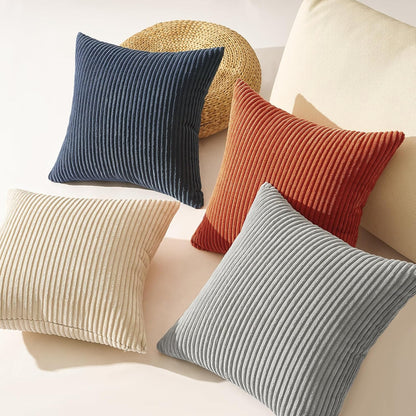 Topfinel Decorative Throw Pillow Covers Cushion Cases, Set of 4 Soft Velvet Modern Double-Sided Designs, Mix and Match for Boho Farmhouse Fall Home Decor (18x18 inch, Orange/Teal)