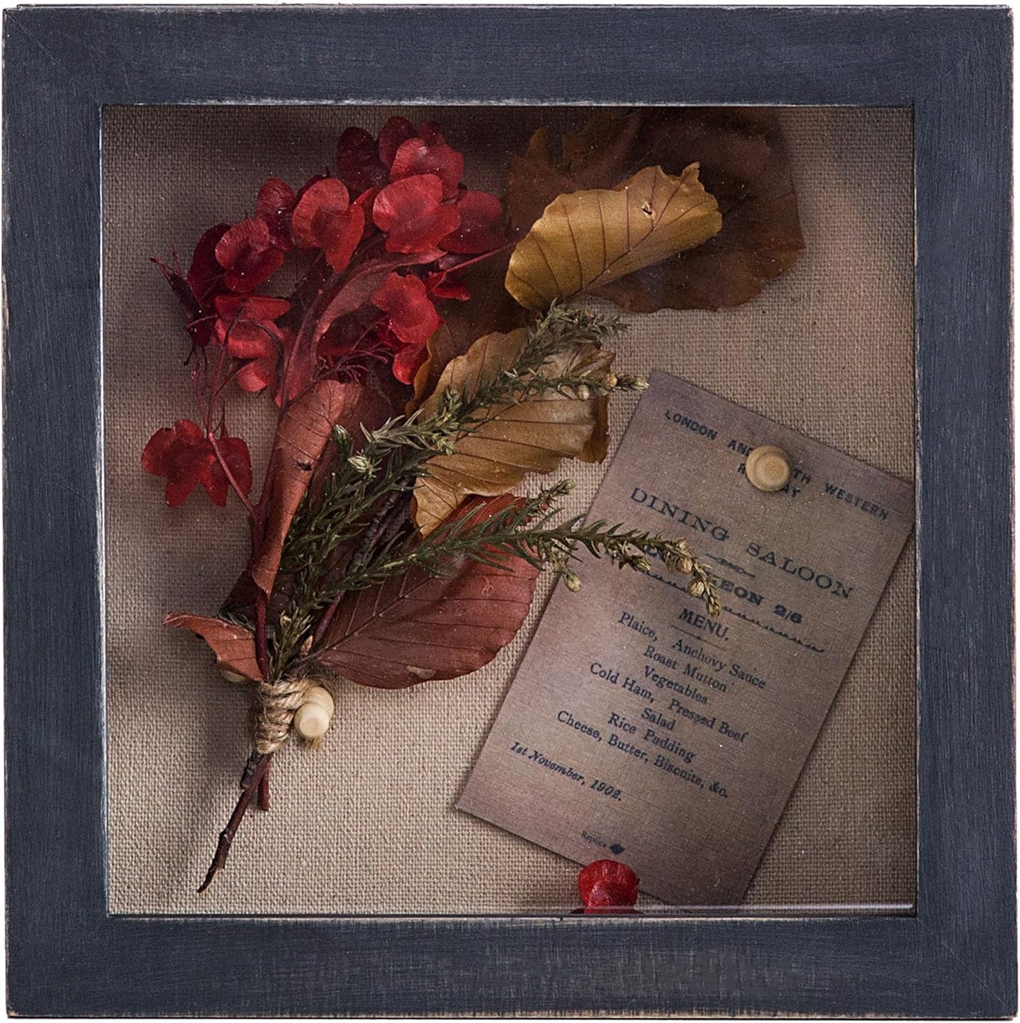Freezing point Shadow Box Frame 8x8 Shadow Boxes Display Case with Linen Back Memorabilia Awards Medals Bouquet Photos Picture Badge Wedding Memory Box for Keepsakes Carbonized Small Pin Board