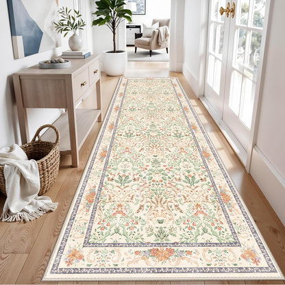 2x3 Washable Non-Slip Area Rug - Soft Low Pile Throw Rug for Kitchen Entryway Bedroom - Modern Indoor Door Mat with Rubber Backing (Beige Grey) - Colors A