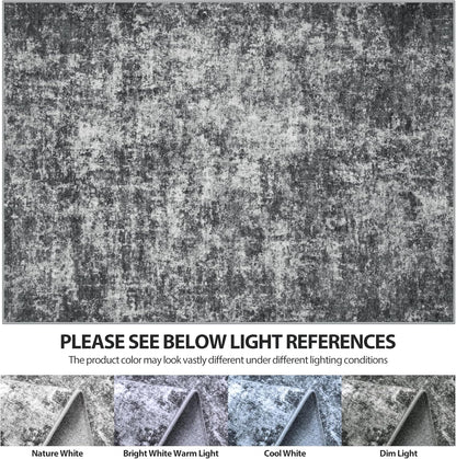 8x10 Area Rugs for Living Room Rug Washable: Abstract Large Rug for Dining Room Bedroom Carpet Non Slip 8 by 10 Indoor Modern Nursery Home Office Blue Grey
