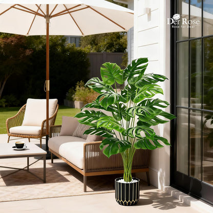 Der Rose 44" Fake Palm Tree Artificial Tree Faux Plant for Indoor and Outdoor Home Office Living Room Porch and Balcony Decor