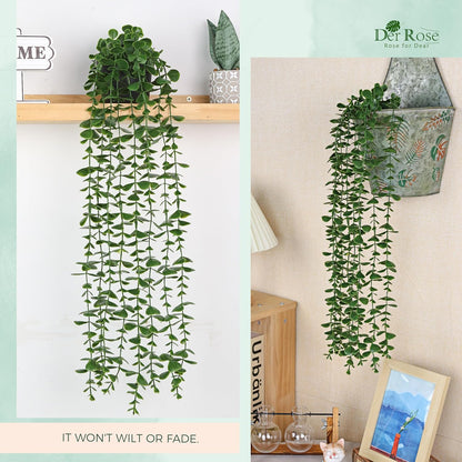 Der Rose 1Pcs 34'' Fake Hanging Plants Artificial Potted Faux Hanging Plants Indoor Pothos Vines for Home Bathroom Bedroom Wall Shelf Decor