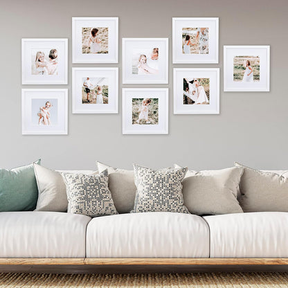 Sheffield Home 9 Piece Gallery Wall Frame Set, 11x14 in. matted to 8x10 in. (Matte Black)