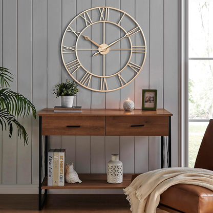 CLXEAST 30 Inch Large Wall Clock Modern, Oversized Roman Numeral Decorative Black Metal Wall Clock for Living Room Decor,House Warming Gifts New Home